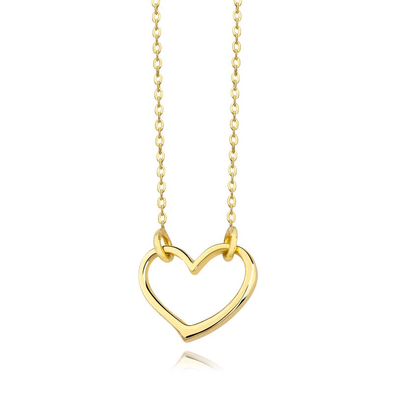 Choker argint placat cu aur galben cu inima DiAmanti Z1861NG-DIA